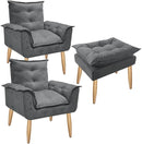 Kit Ágatha - Poltronas + Puff | Elegância para a sua Casa