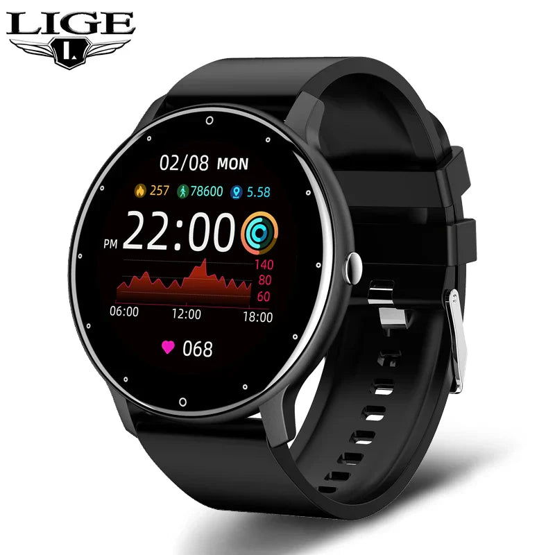 New Smart Watch Men Full Touch Screen Sport Fitness Watch IP67 Waterproof