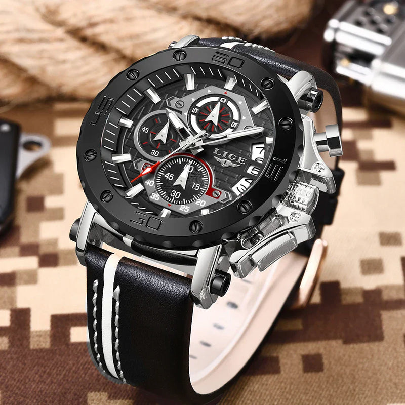 Mens Watches Top Brand Luxury Quartz Watch For Men Waterproof Sport Big