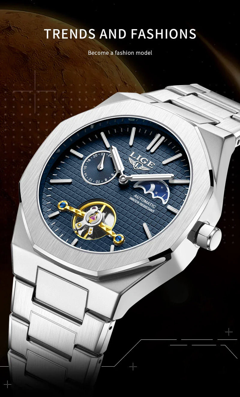 🎉Limited Offer Mechanical Watches Men Fashion Luxury Automatic Mens Watch Waterproof Luminous