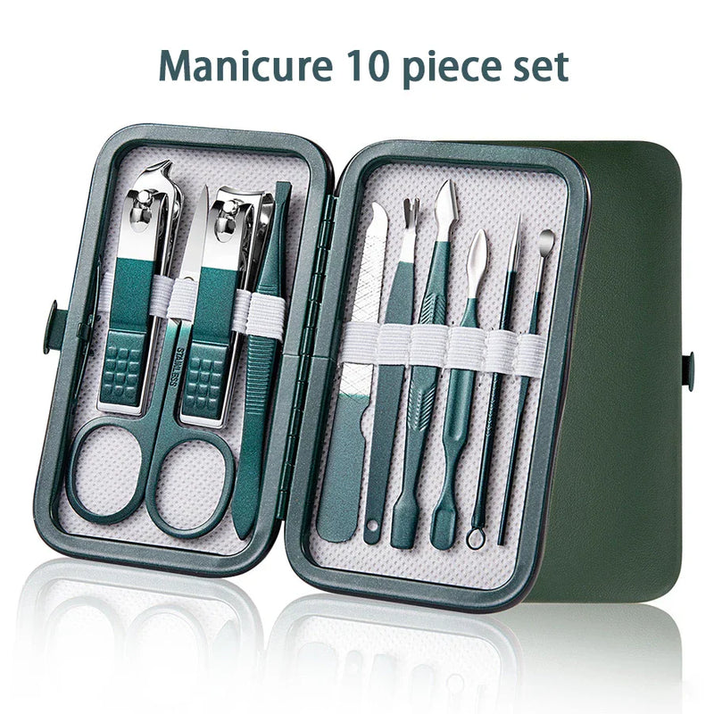 Ouriner 6-18Pcs Portable Manicure Sets Pedicure Kits Bright