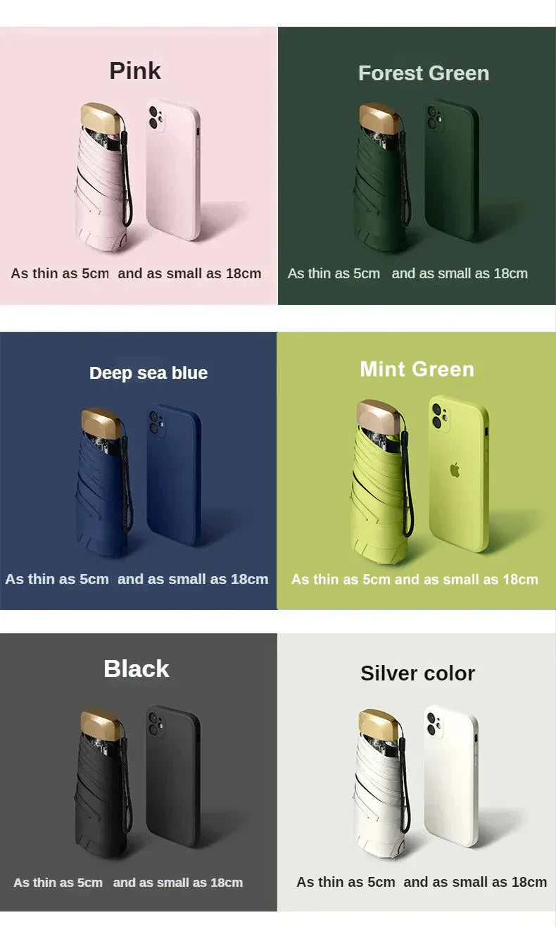 Mini Sun Umbrella Pocket Rain