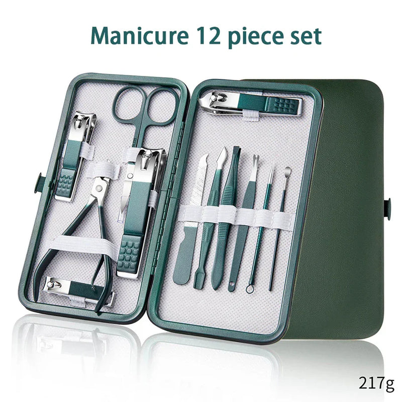 Ouriner 6-18Pcs Portable Manicure Sets Pedicure Kits Bright