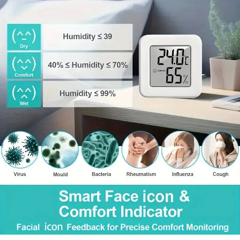 Indoor Mini Temperature and Humidity Meter Portable Electronic Digital Display