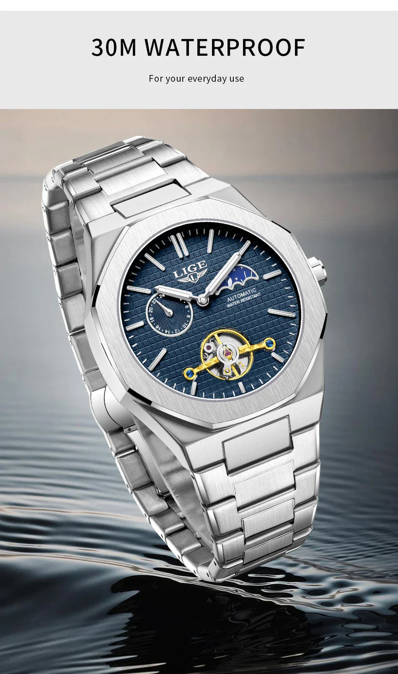 🎉Limited Offer Mechanical Watches Men Fashion Luxury Automatic Mens Watch Waterproof Luminous