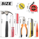 8/9/12/13Piece Tools Set General House hold Hand Tool Kit with Plastic Toolbox Storage Case