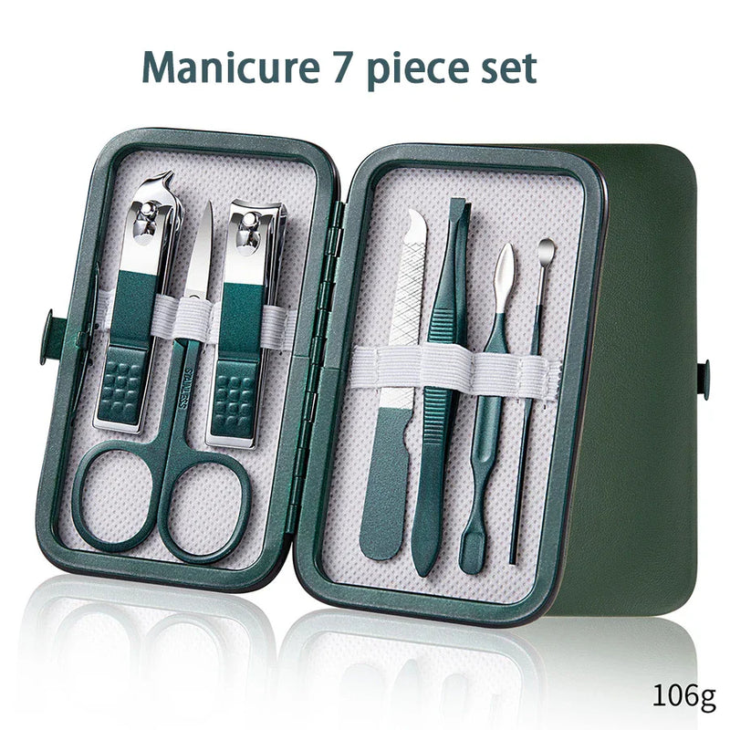 Ouriner 6-18Pcs Portable Manicure Sets Pedicure Kits Bright