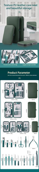 Ouriner 6-18Pcs Portable Manicure Sets Pedicure Kits Bright